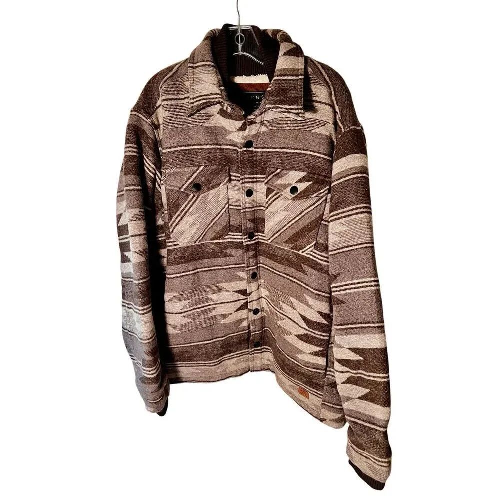 NWT JACHS New York Men's Aztec Sherpa-Lined Shirt Jacket Size XL